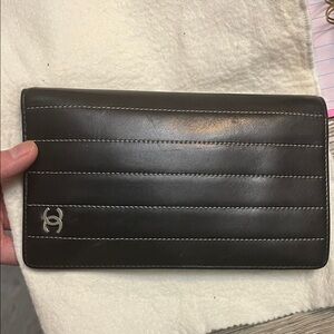 CHANEL Black Quilted Leather Wallet